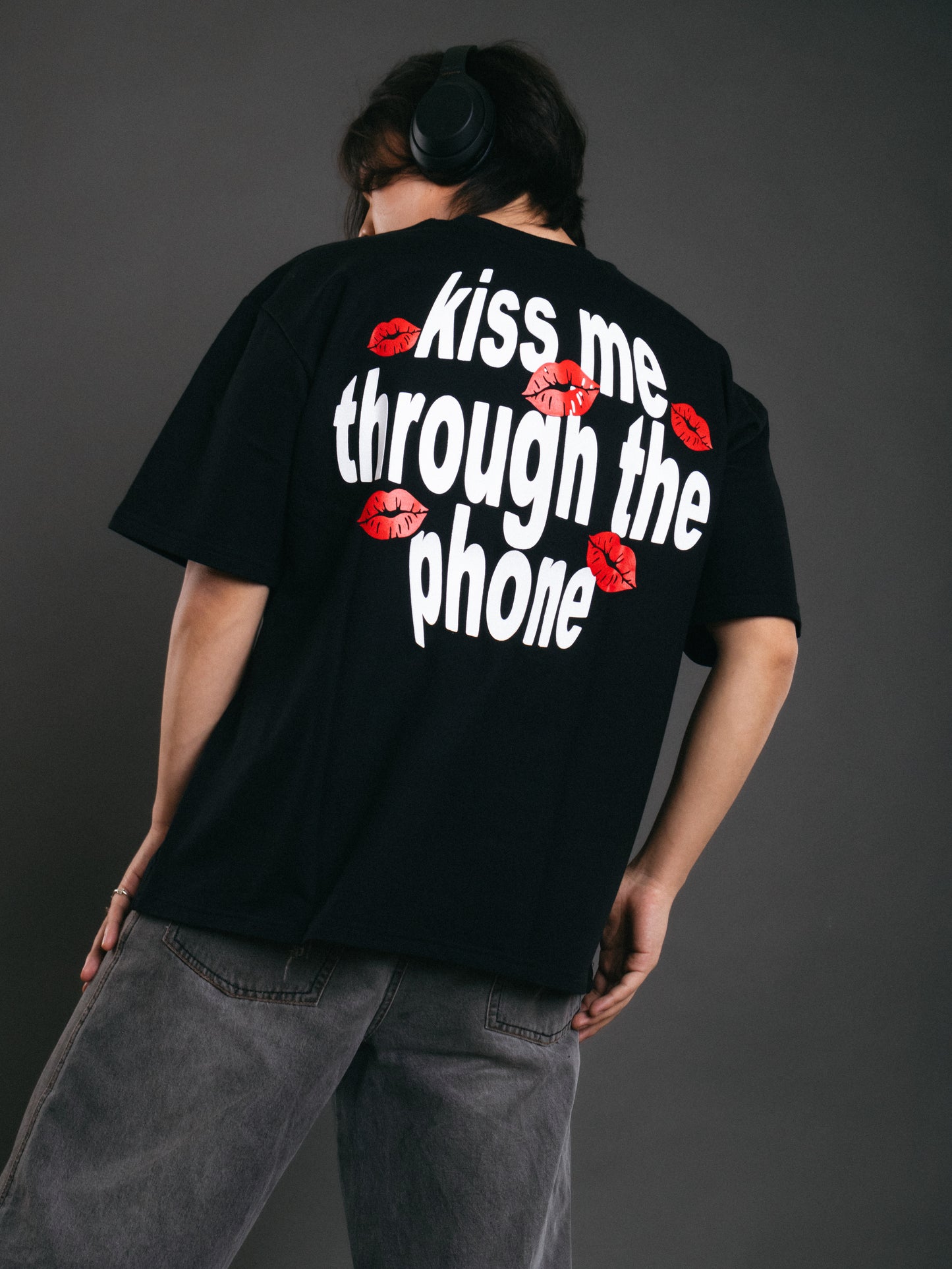 Phone Kiss Black T-shirt