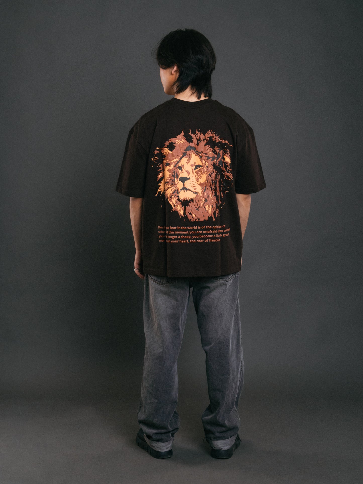Lion Designed Brown T-shirt
