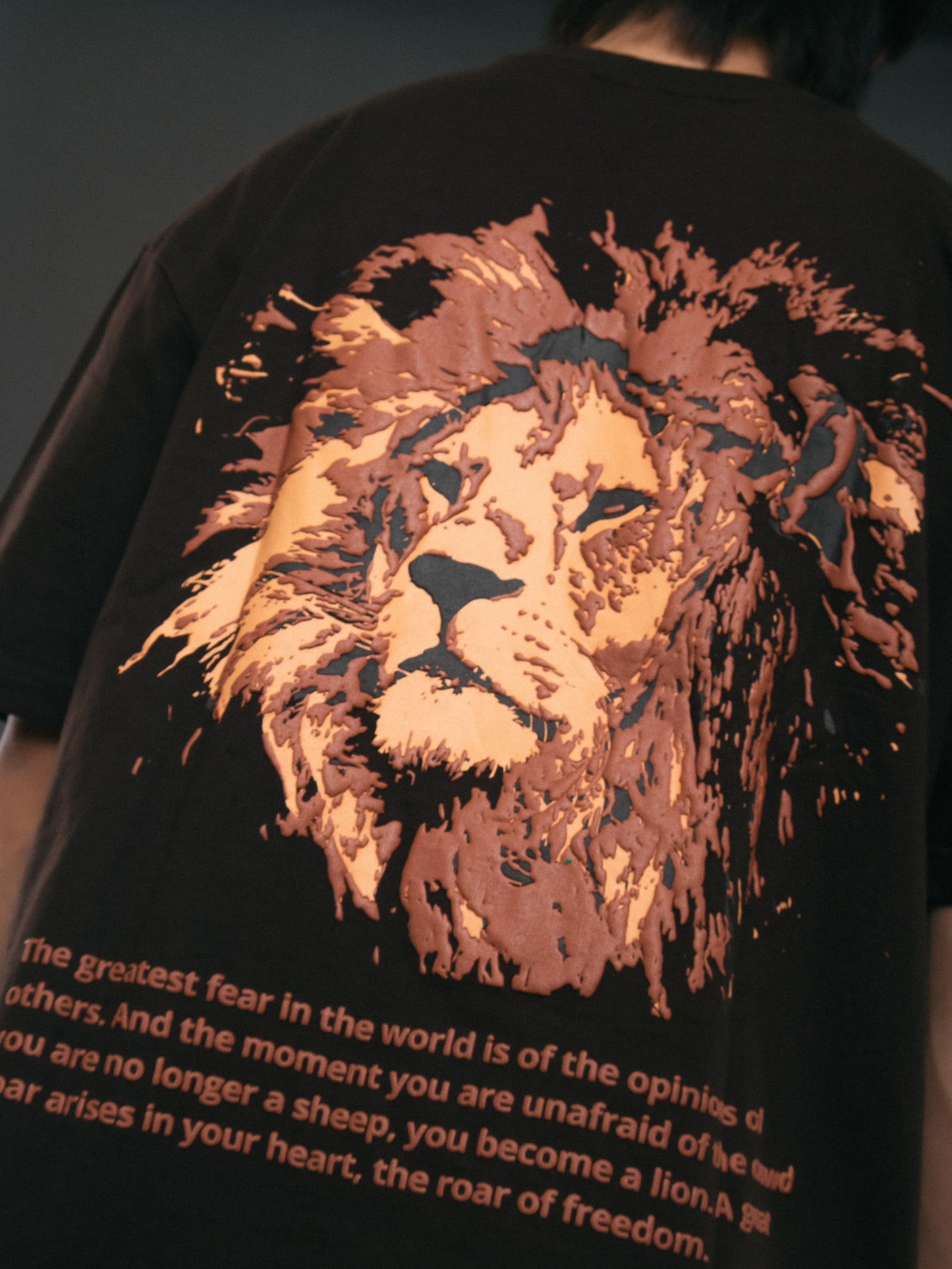 Lion Designed Brown T-shirt