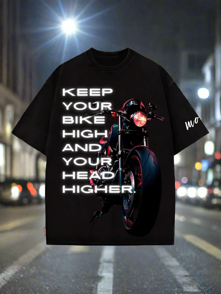 High Bike Head Higher Designed Oversized T-shirt