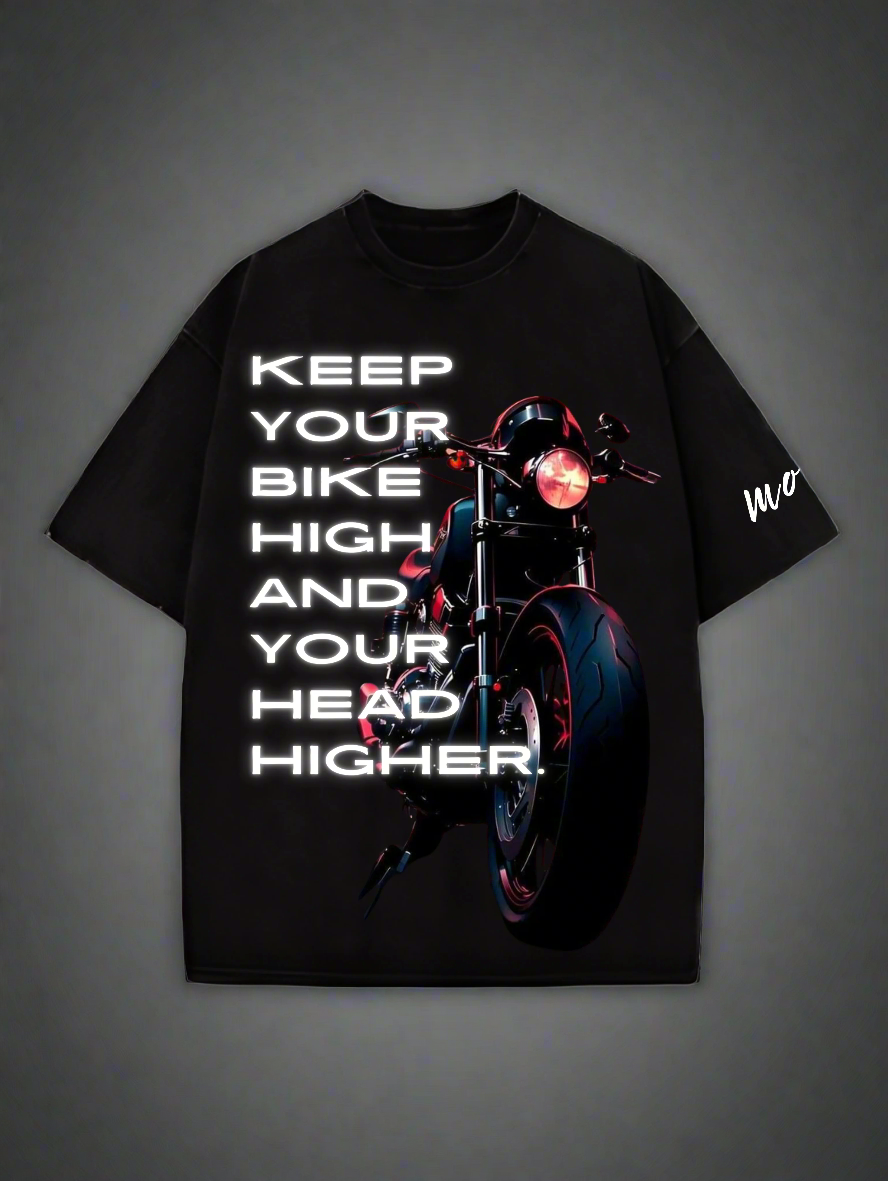 High Bike Head Higher Designed Oversized T-shirt