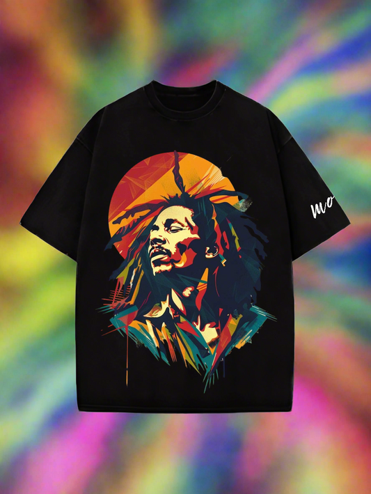 Bob Marley Designed Oversized T-shirt