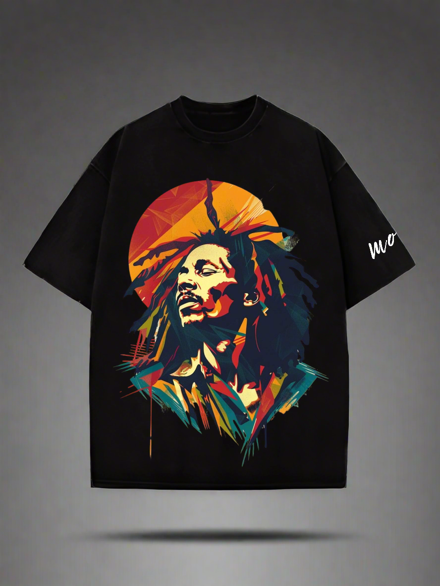 Bob Marley Designed Oversized T-shirt