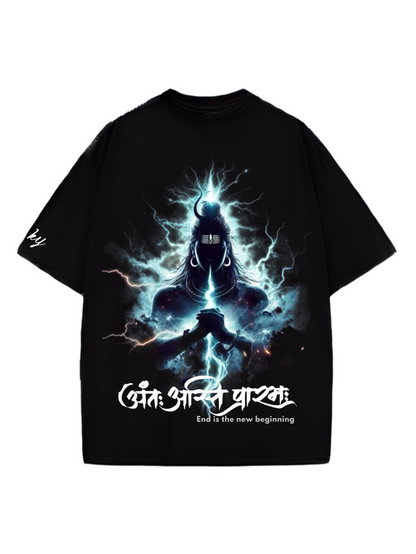 Shiva's Storm Designed Oversized T-shirt