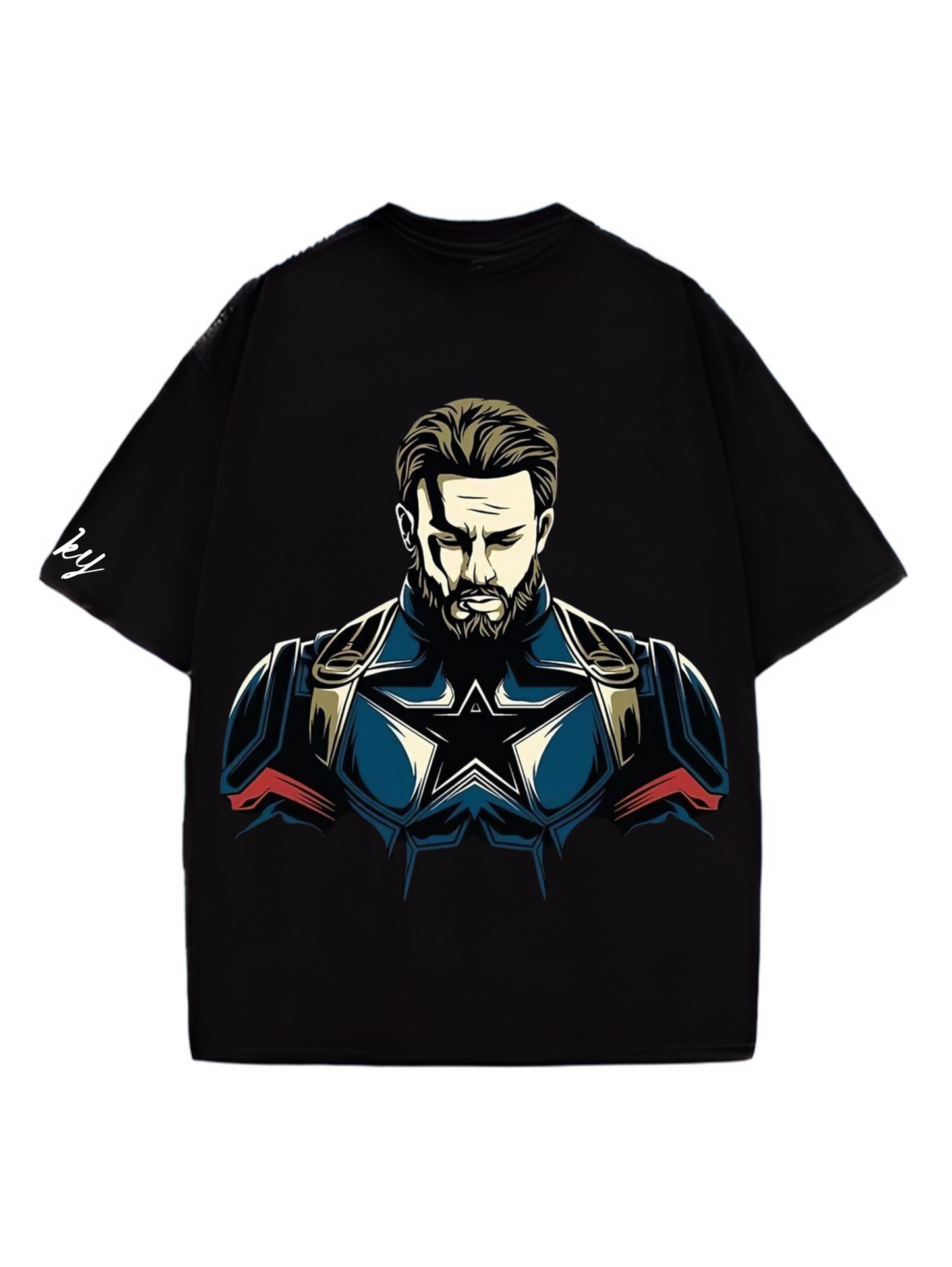 Captain America Designed Oversized T-shirt