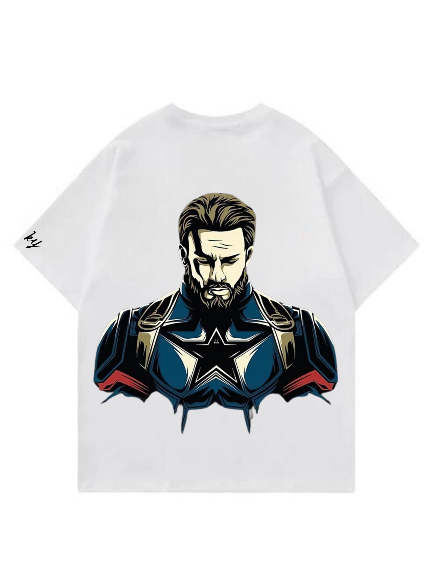 Captain America Designed Oversized T-shirt