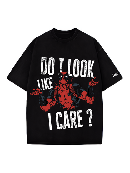 I Care Deadpool Designed Oversized T-shirt