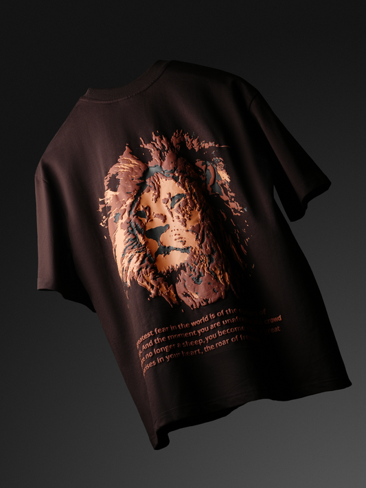 Lion Designed Brown T-shirt