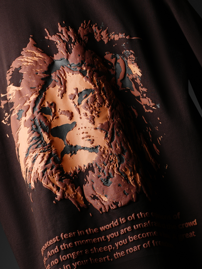 Lion Designed Brown T-shirt