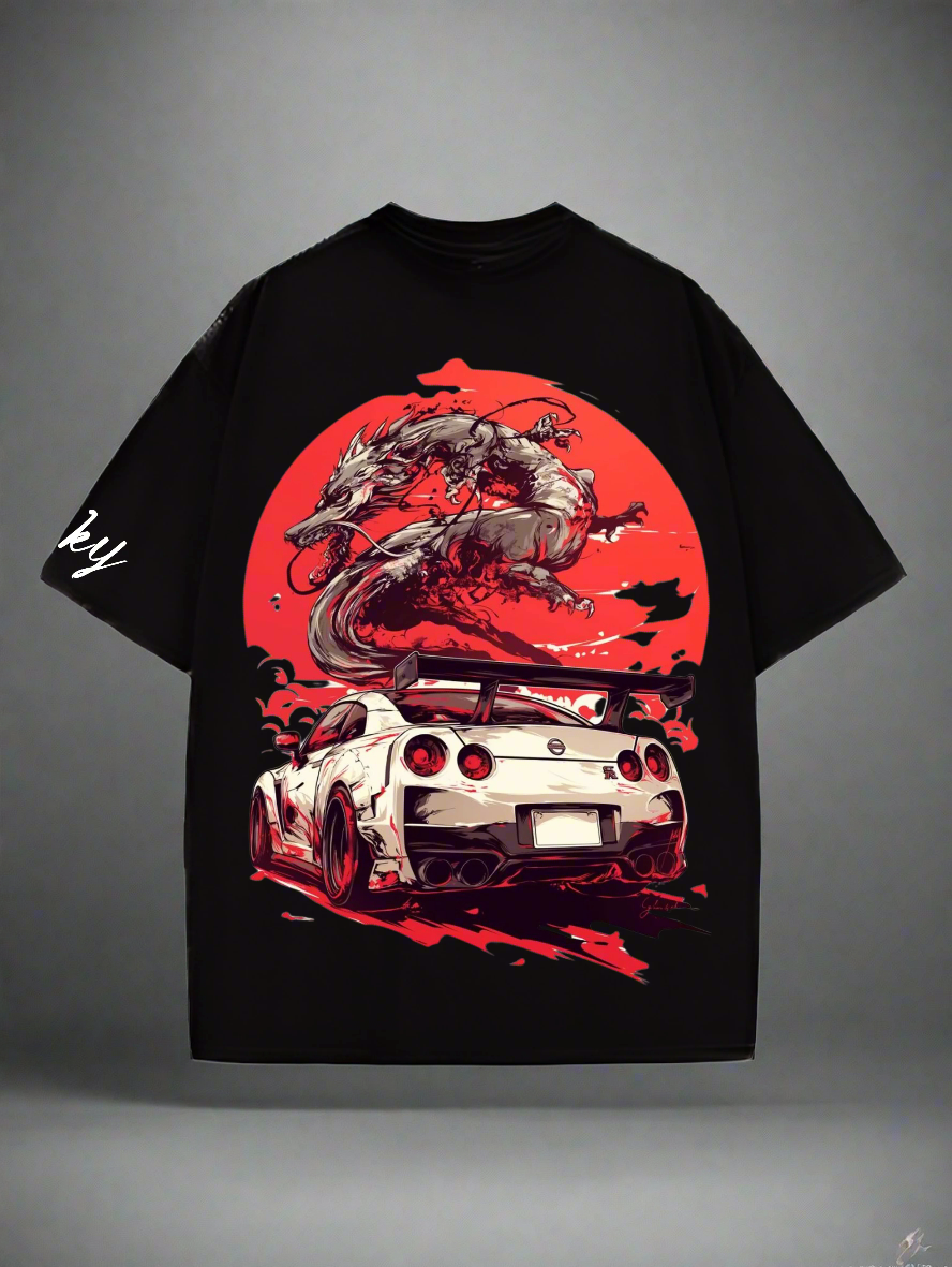 GTR Dragon Designed Oversized T-shirt