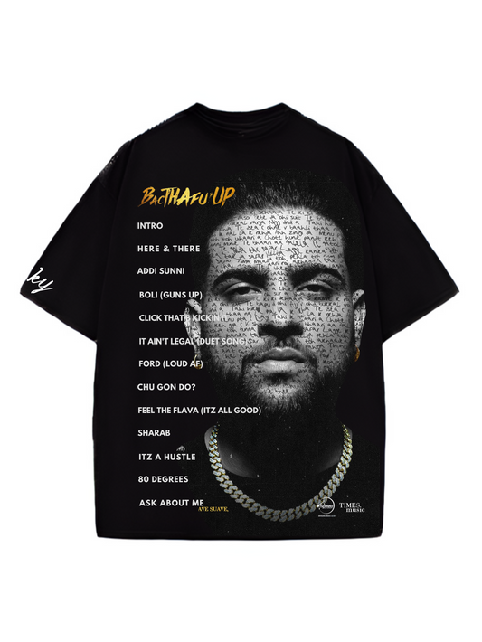 Karan Aujla BacDaFucUP Designed Oversized T-shirt