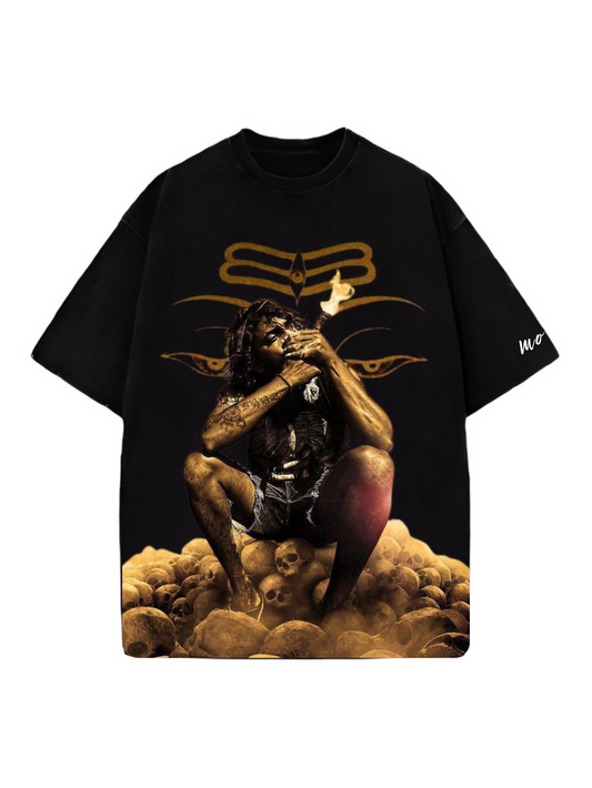 Shiva's Embrace Designed Oversized T-shirt