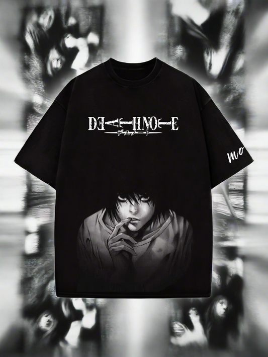 L Lawliet Death Note Designed Oversized T-shirt