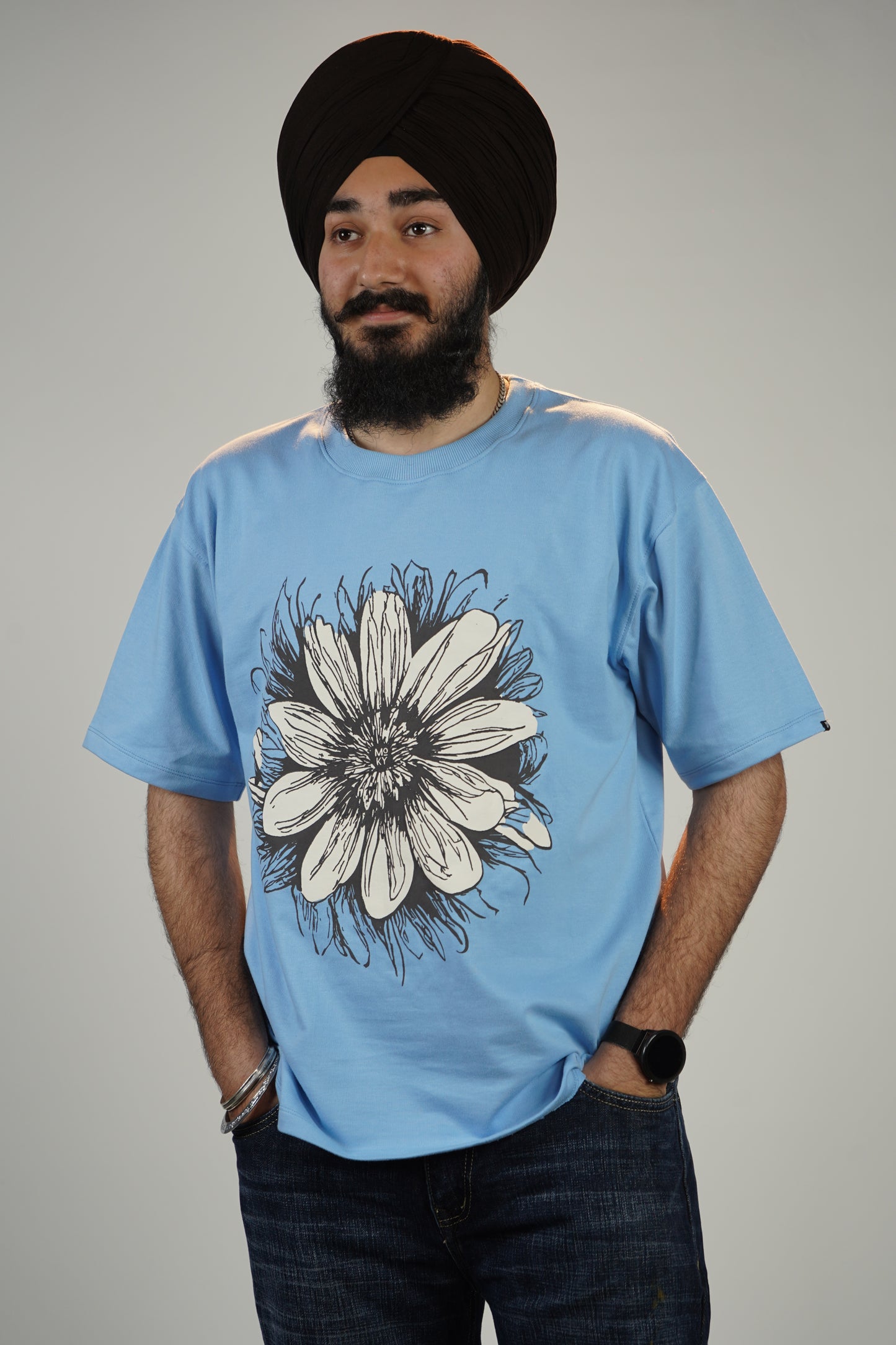 FLORAL BLUE T-SHIRT