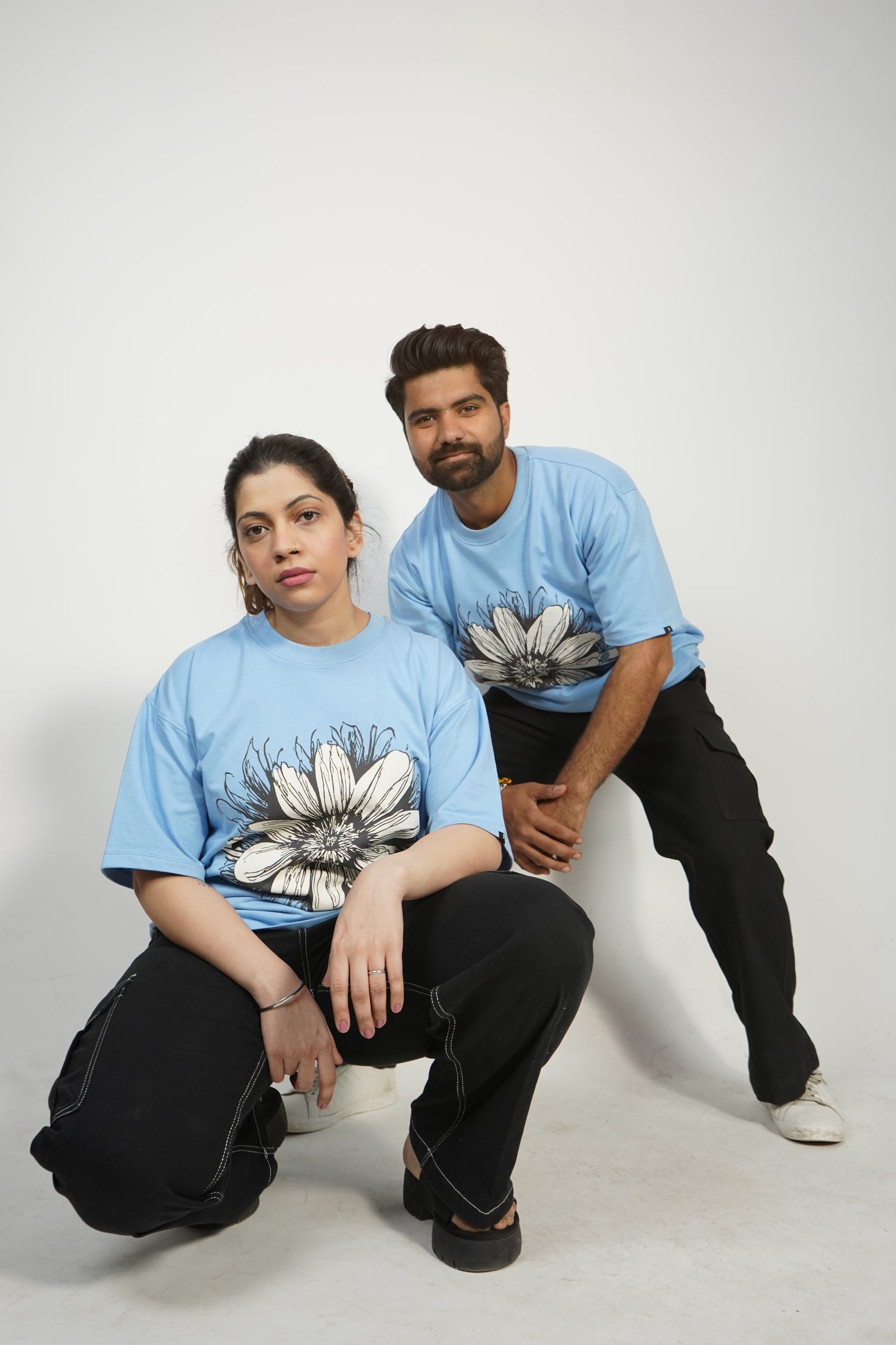 FLORAL BLUE T-SHIRT