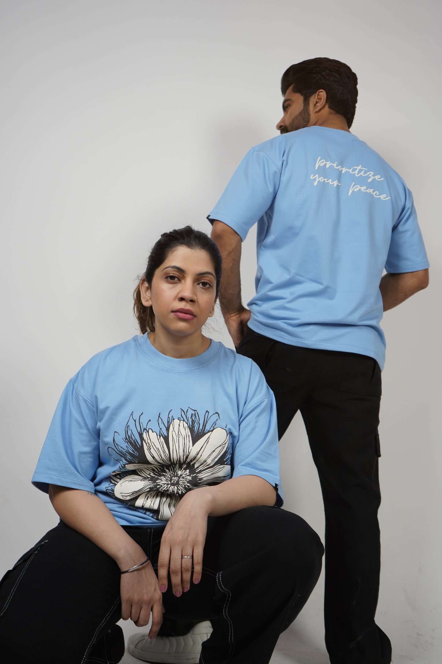 FLORAL BLUE T-SHIRT