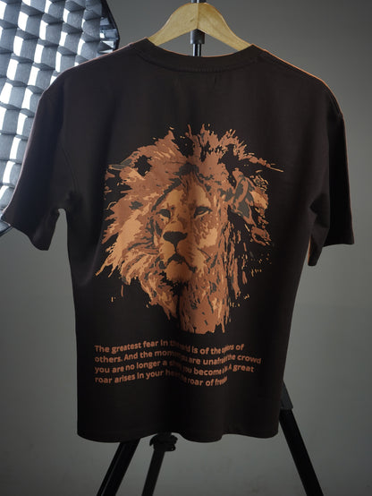 Lion Designed Brown T-shirt