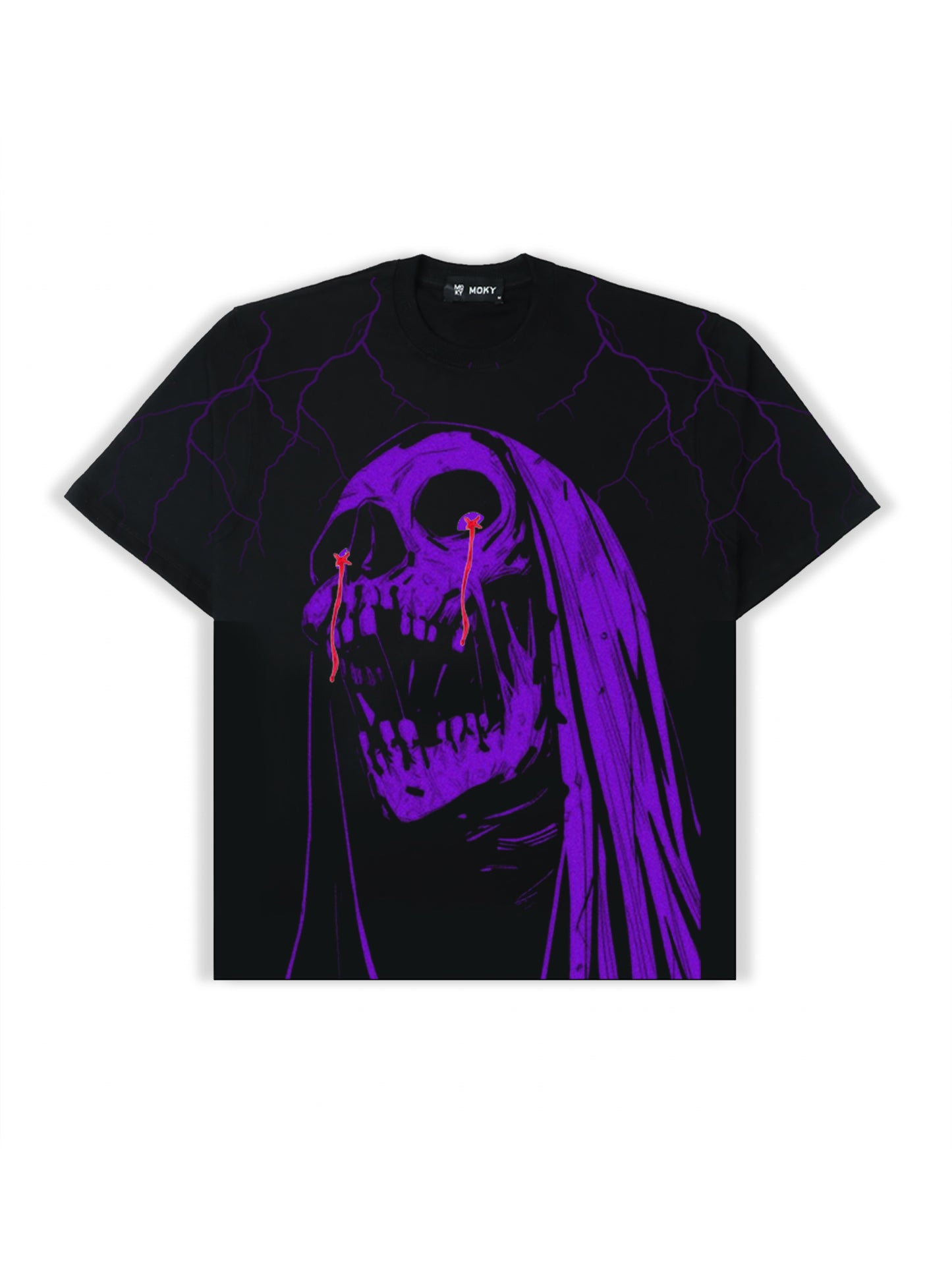 Nightmare's Embrace: Skeleton in the Storm T-shirt