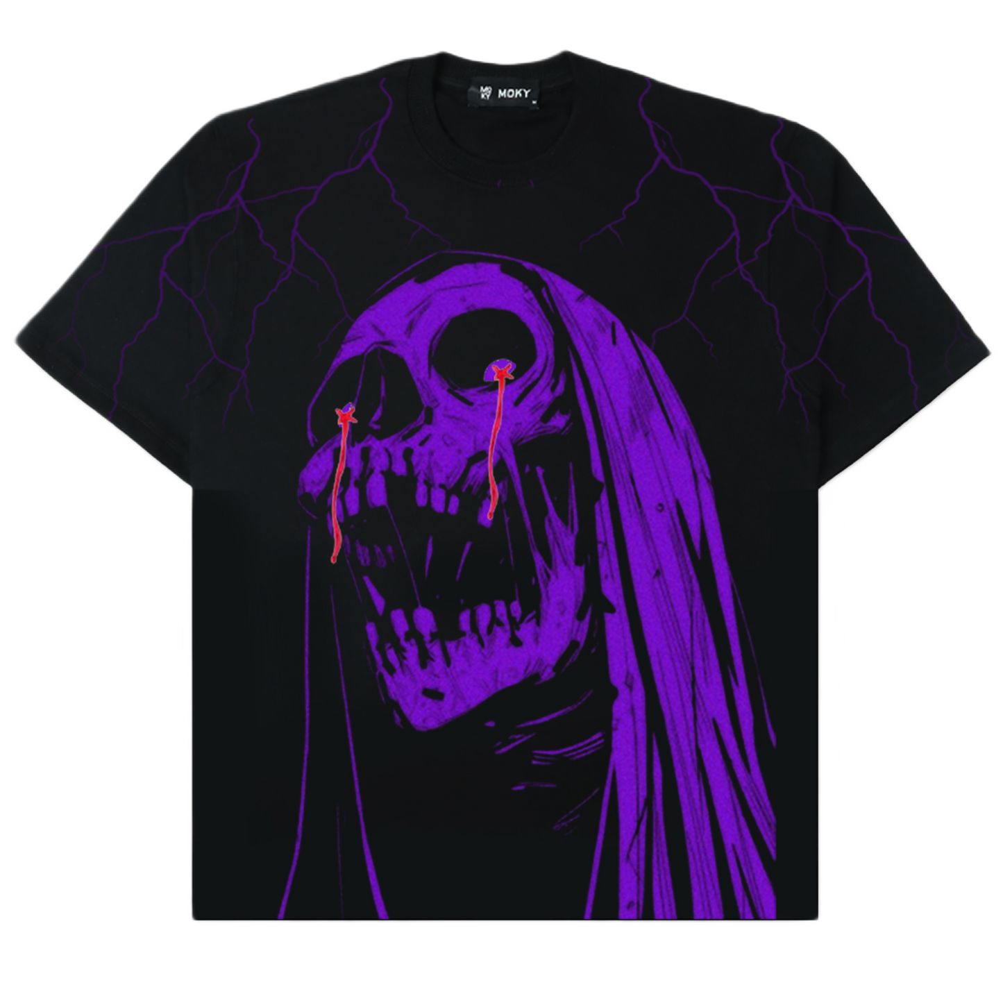 Nightmare's Embrace: Skeleton in the Storm T-shirt