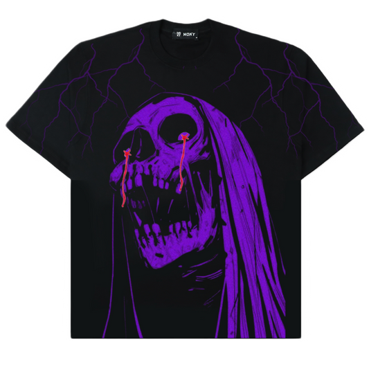 Nightmare's Embrace: Skeleton in the Storm T-shirt